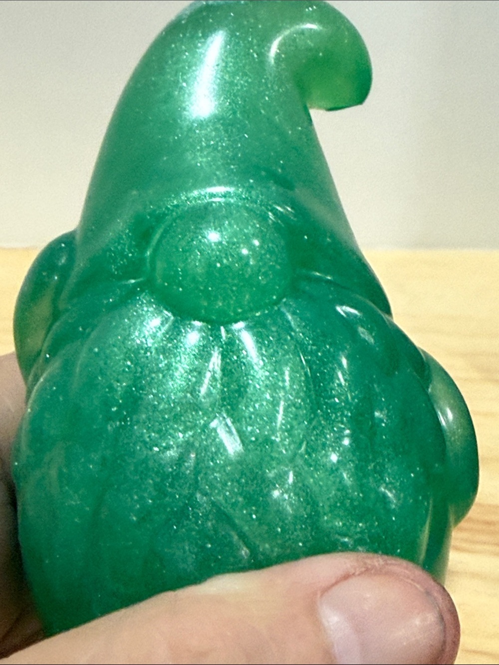 Green Sparkle Gnome Figurine - Decorative Home Accent - Picture 8 of 8